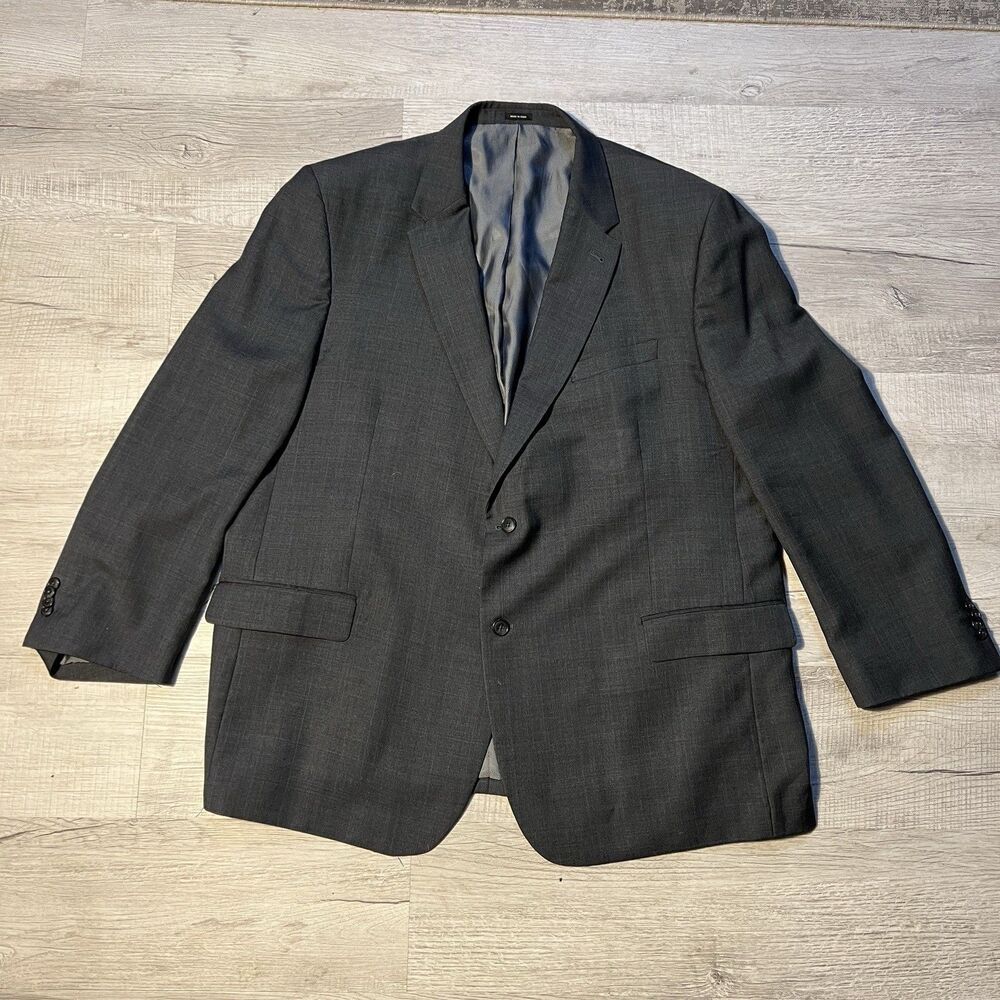 Jos A Bank 1905 Blazer Mens Size 44R Charcoal Wool Blazer Sport Coat Classic Fit